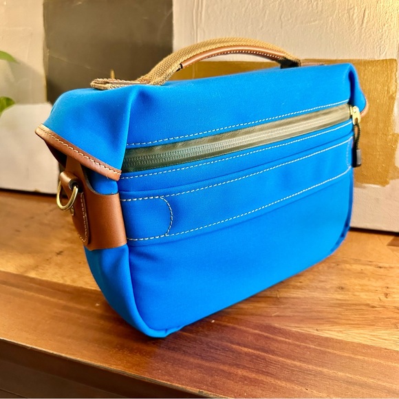 CUSTOM MADE Billingham Hadley Small Pro in Imperial Blue canvas and tan trim - Picture 3 of 14
